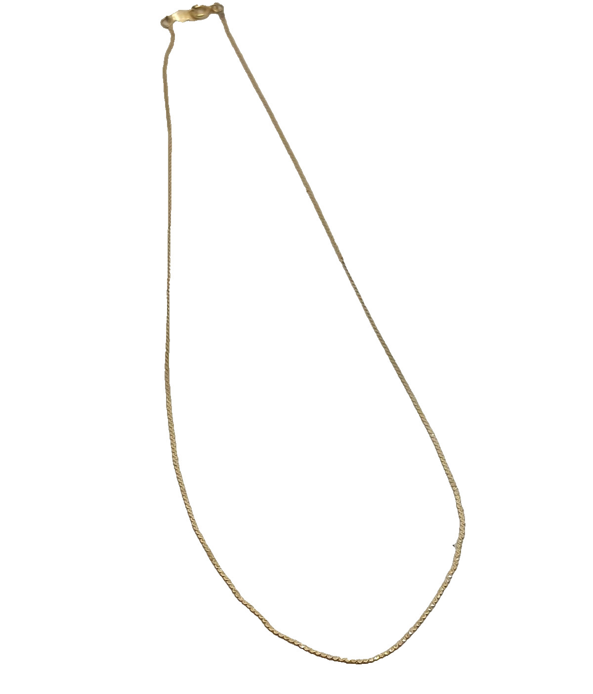 Vintage 14k Serpentine Chain Necklace Solid Yellow Gold 15″ 1mm 1g