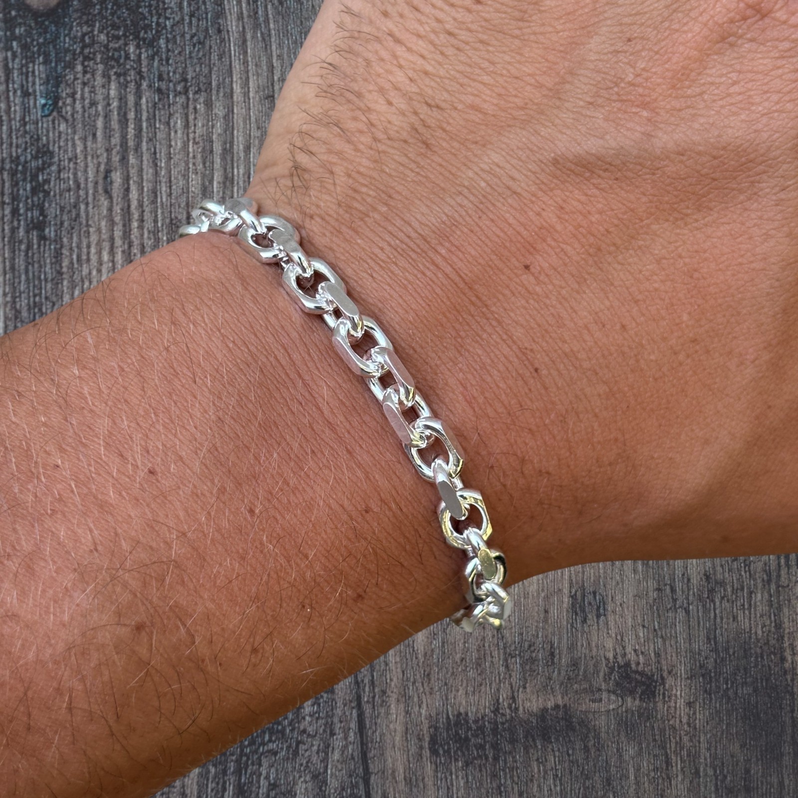 6mm Anchor Cable Bracelet – Real Solid 925 Sterling Silver Or 14k Gold Vermeil