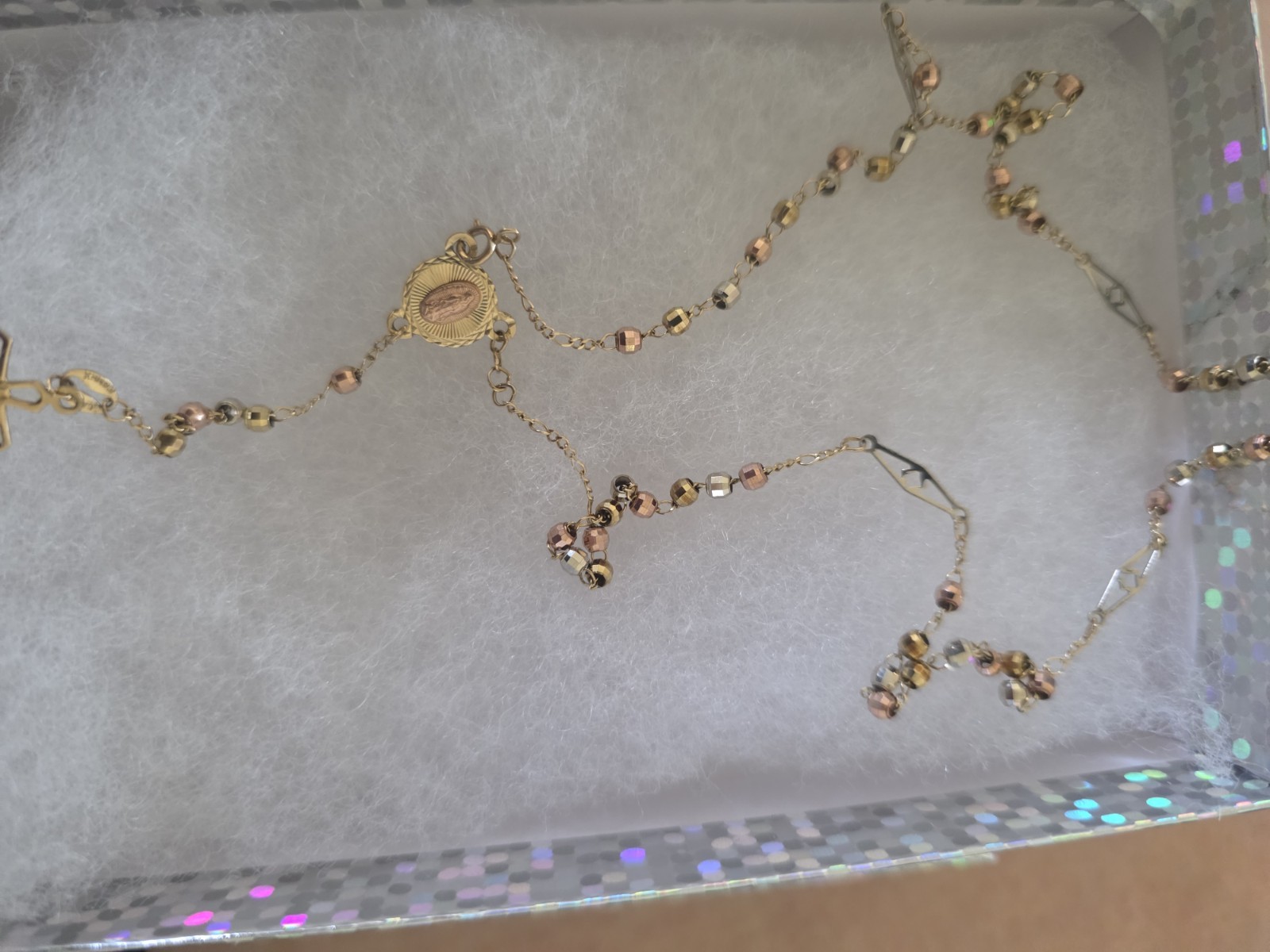 10k Gold Multi Tones Rosary Solid