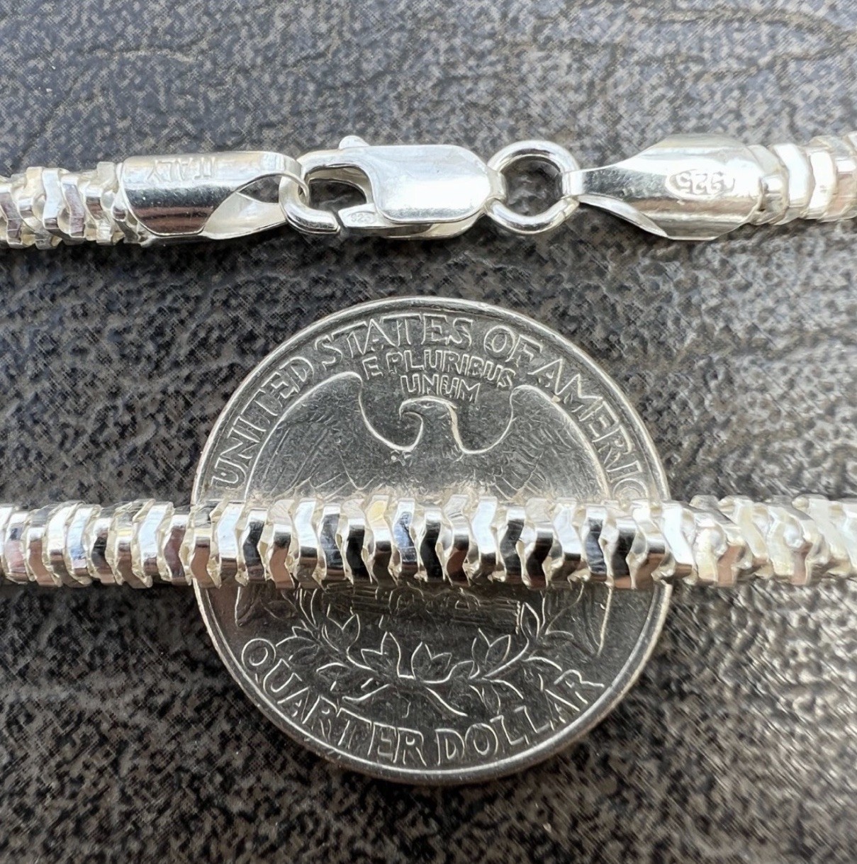 925 Silver Diamond Cut Sparkle Ice Rope Chain Necklace 4mm 22 Inches