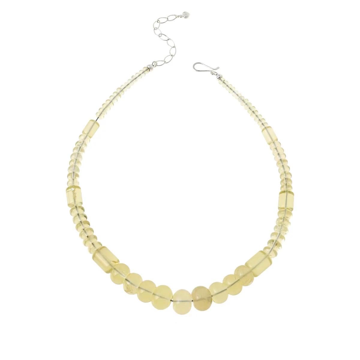 Jay King Sterling Silver Lemon Citrine Graduated Bead Necklace 18″