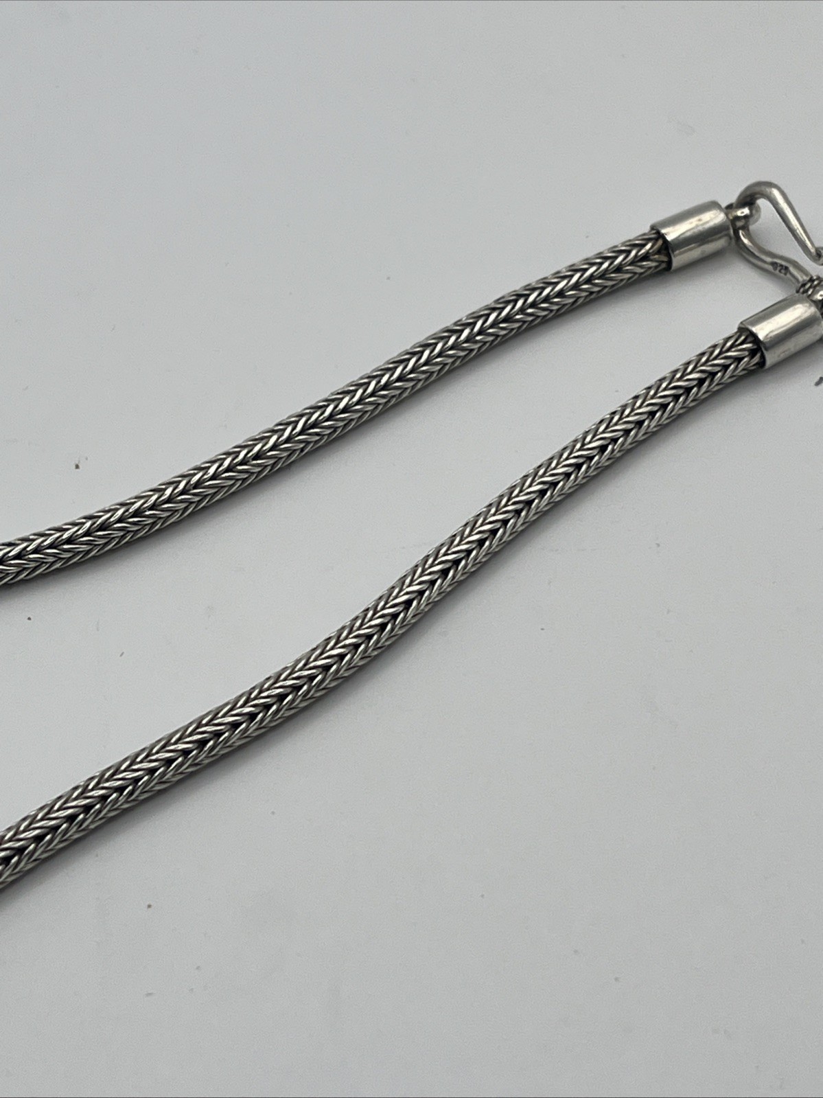 Sterling Silver Foxtail 4.0mm Round Link Chain Necklace 17”