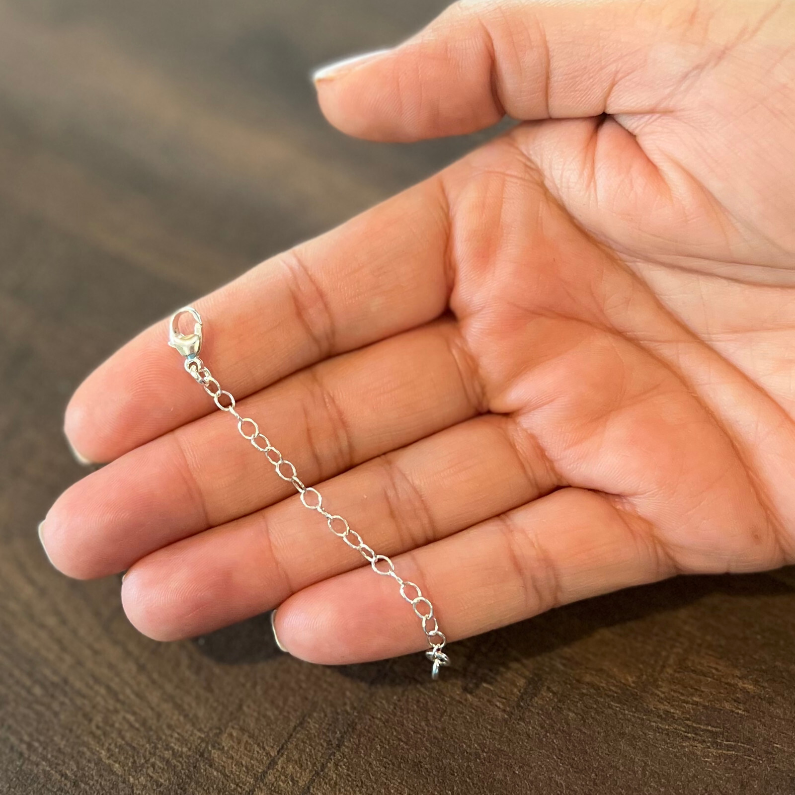 Sterling Silver 3mm Necklace Extender Chain 1″, 2″, 3″, 4″, 5″, 6″