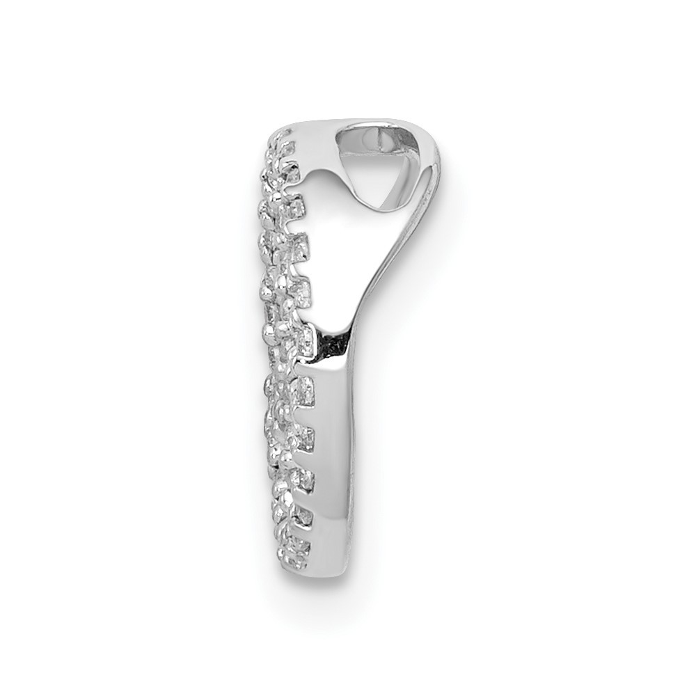14K White Gold Lab Grown Diamond Peace Sign Chain Slide Pendant (VS/SI, G-H)