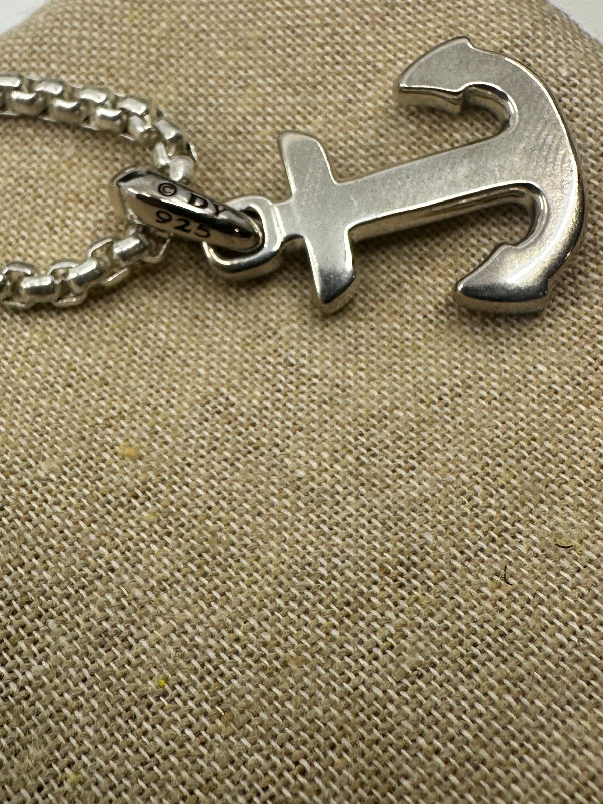 Silver David Yurman Sterling Silver Maritime Anchor Pendant Amulet Necklace