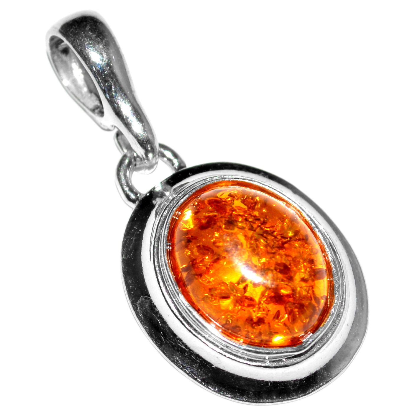 1.77g Authentic Baltic Amber 925 Sterling Silver Pendant Jewelry N-A1883A