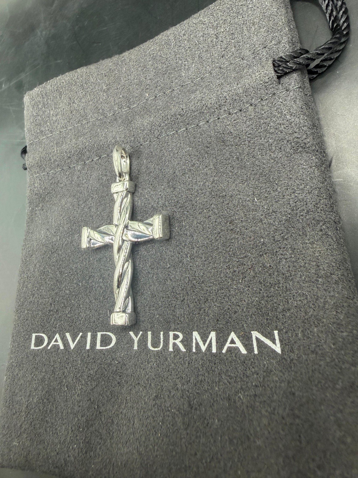 David Yurman Sterling Silver Helios Cross Pendant Amulet