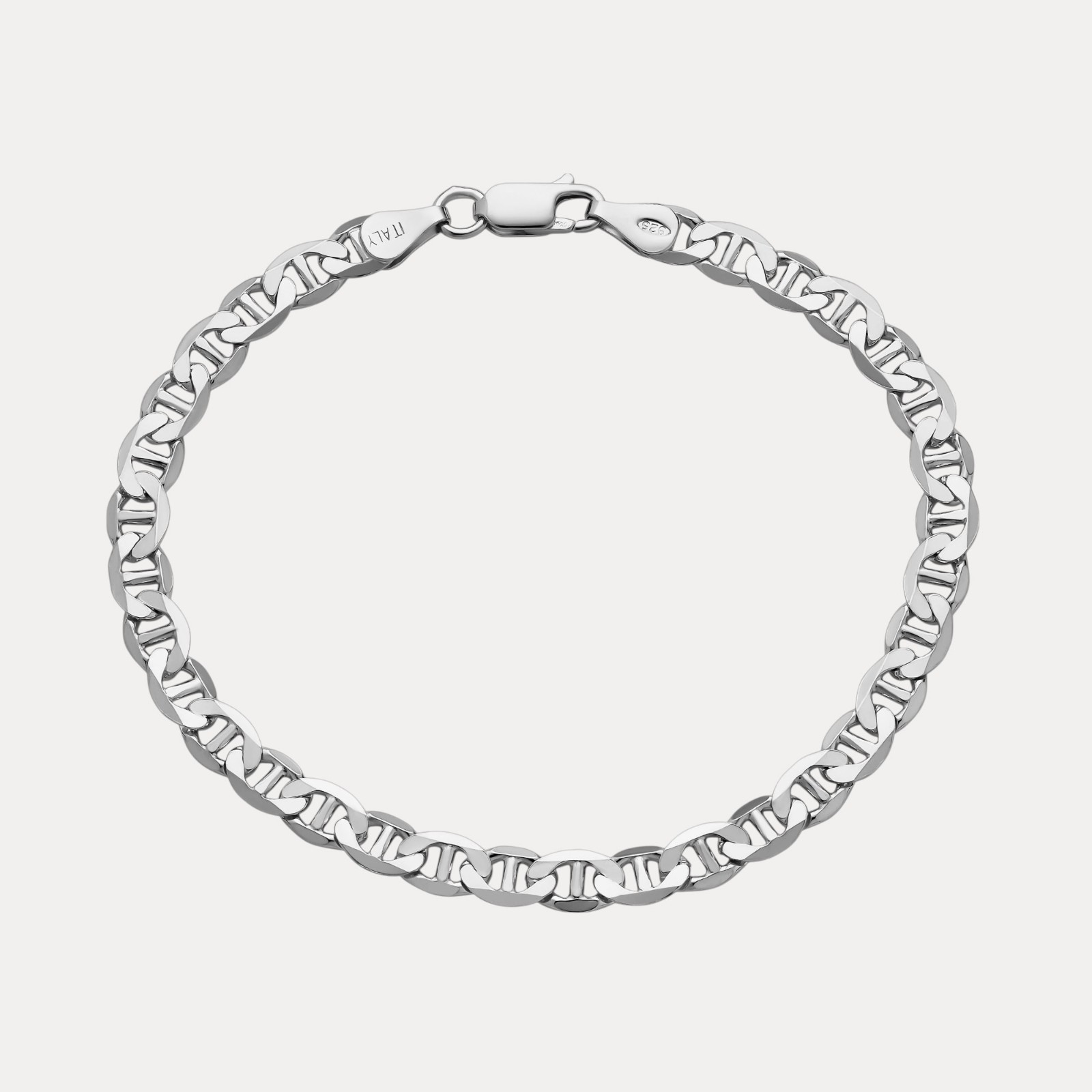 5mm Mariner Link Bracelet – Real Solid 925 Sterling Silver Or 14k Gold Vermeil