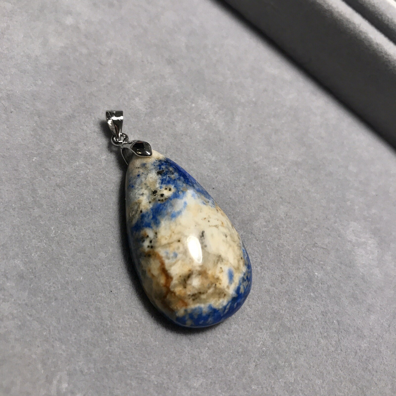 Natural High Quality Lapis Lazuli Teardrop Pendant Necklace Stone US SELLER