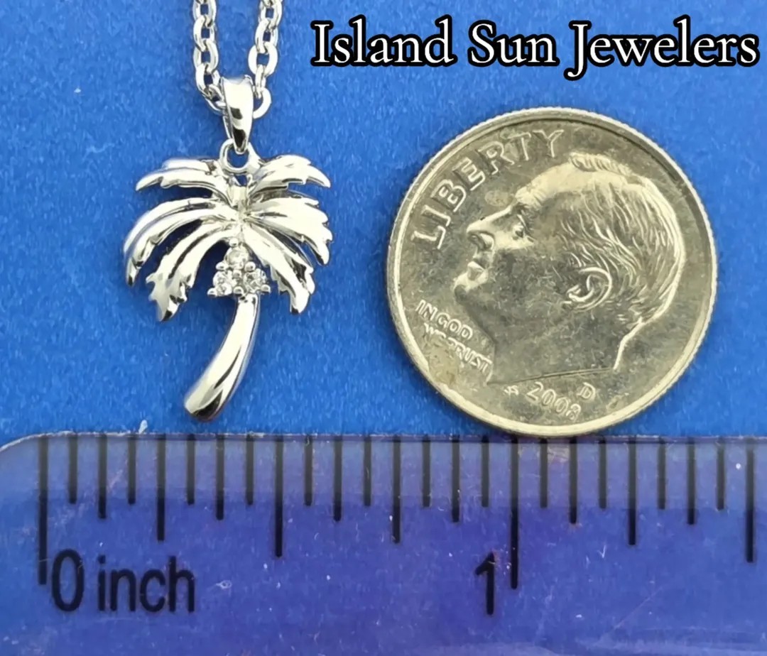 Alamea Palm Tree Pendant, Sterling Silver