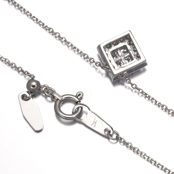 Auth VENDOME Necklace Diamond 0.20ct 850 Platinum