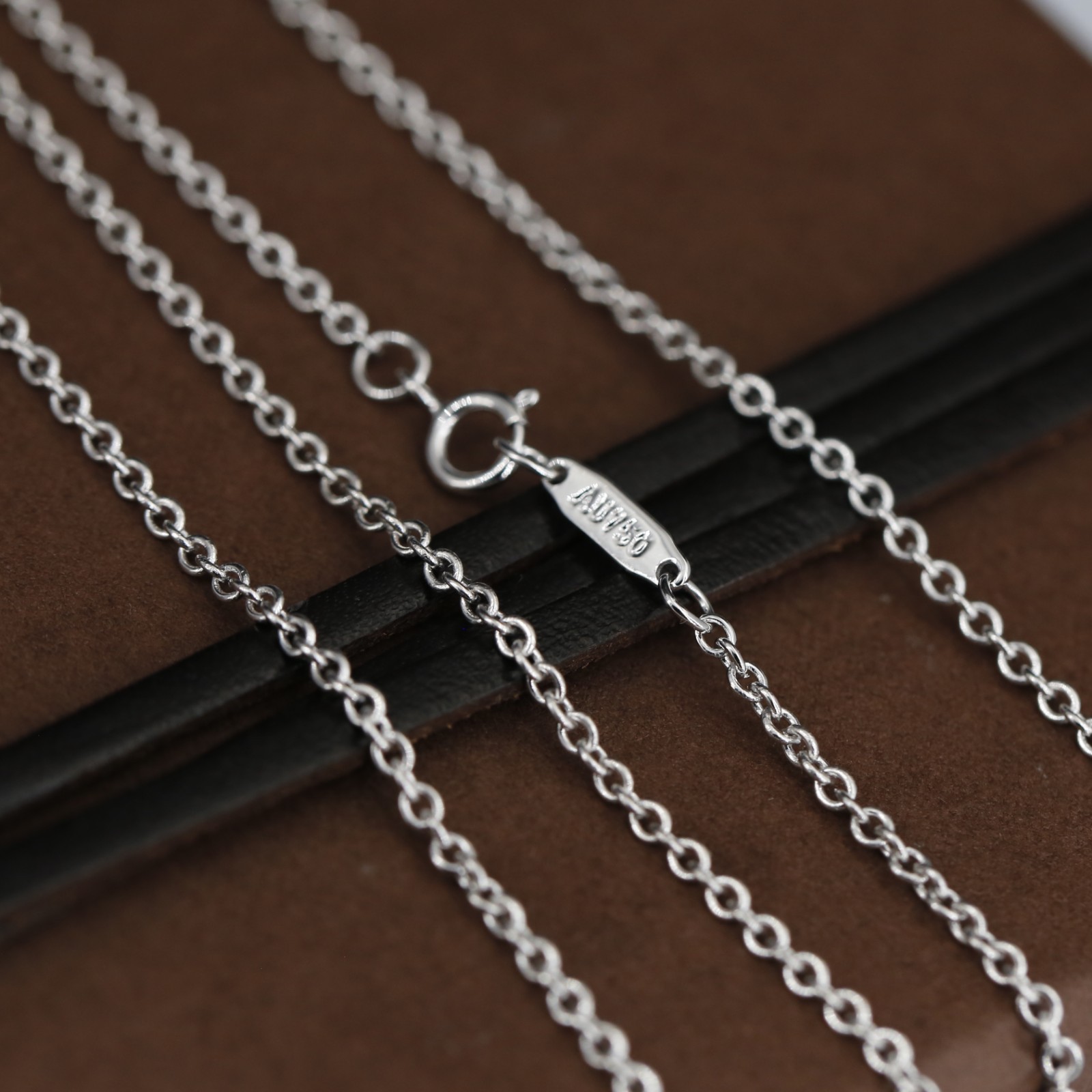 Genuine 18CT Solid White Gold Belcher Chain 60cm/65cm