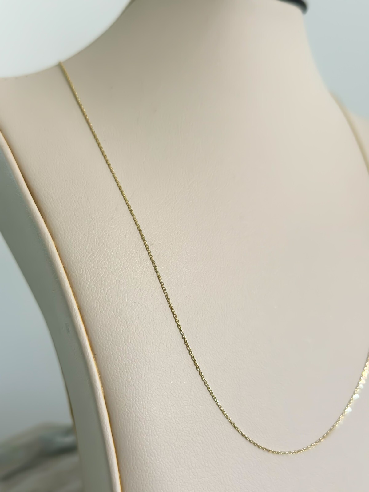 14k SOLID Gold Cable Chain 0.5mm Thin Necklace Adjustable 16″, 17″ & 18″, Boston