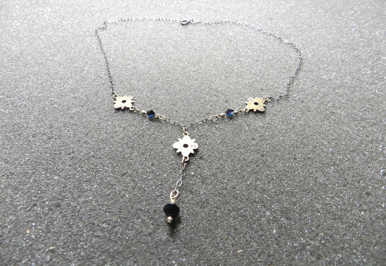 Marked 925 Designer Elegant Sterling Silver NECKLACE sz-16″ +1,5″ Pendant
