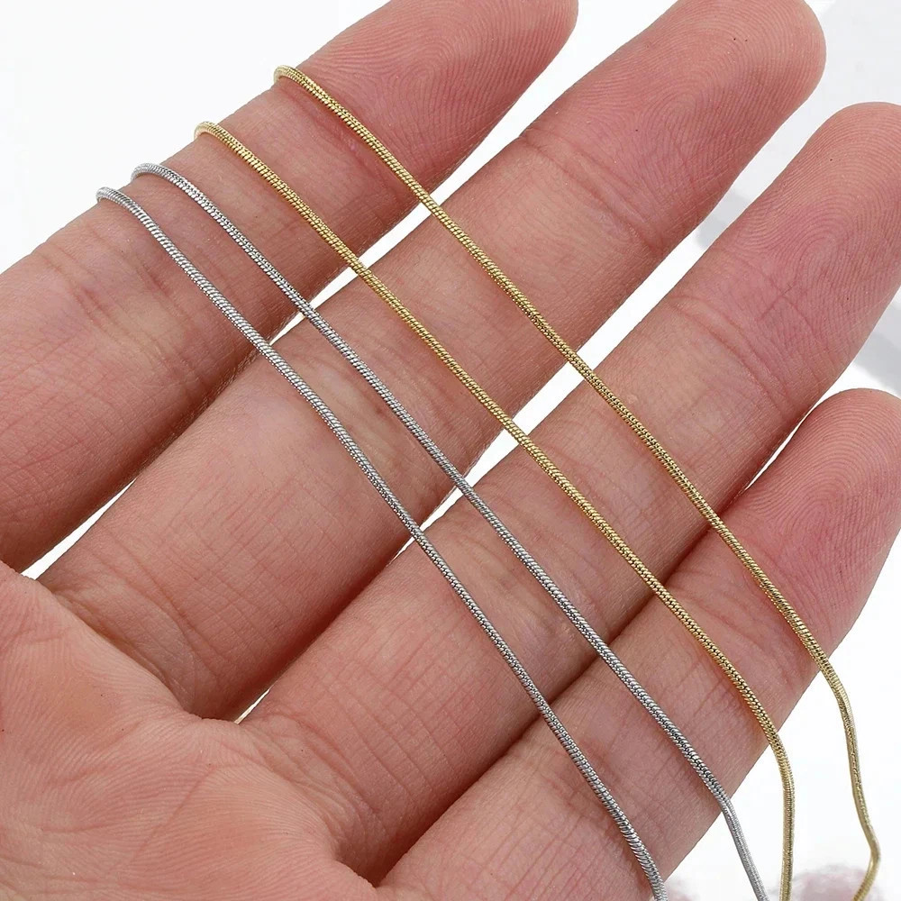 925 Sterling Silver Snake Chain Necklace Lobster Clasp DIY 40-75CM Women Men
