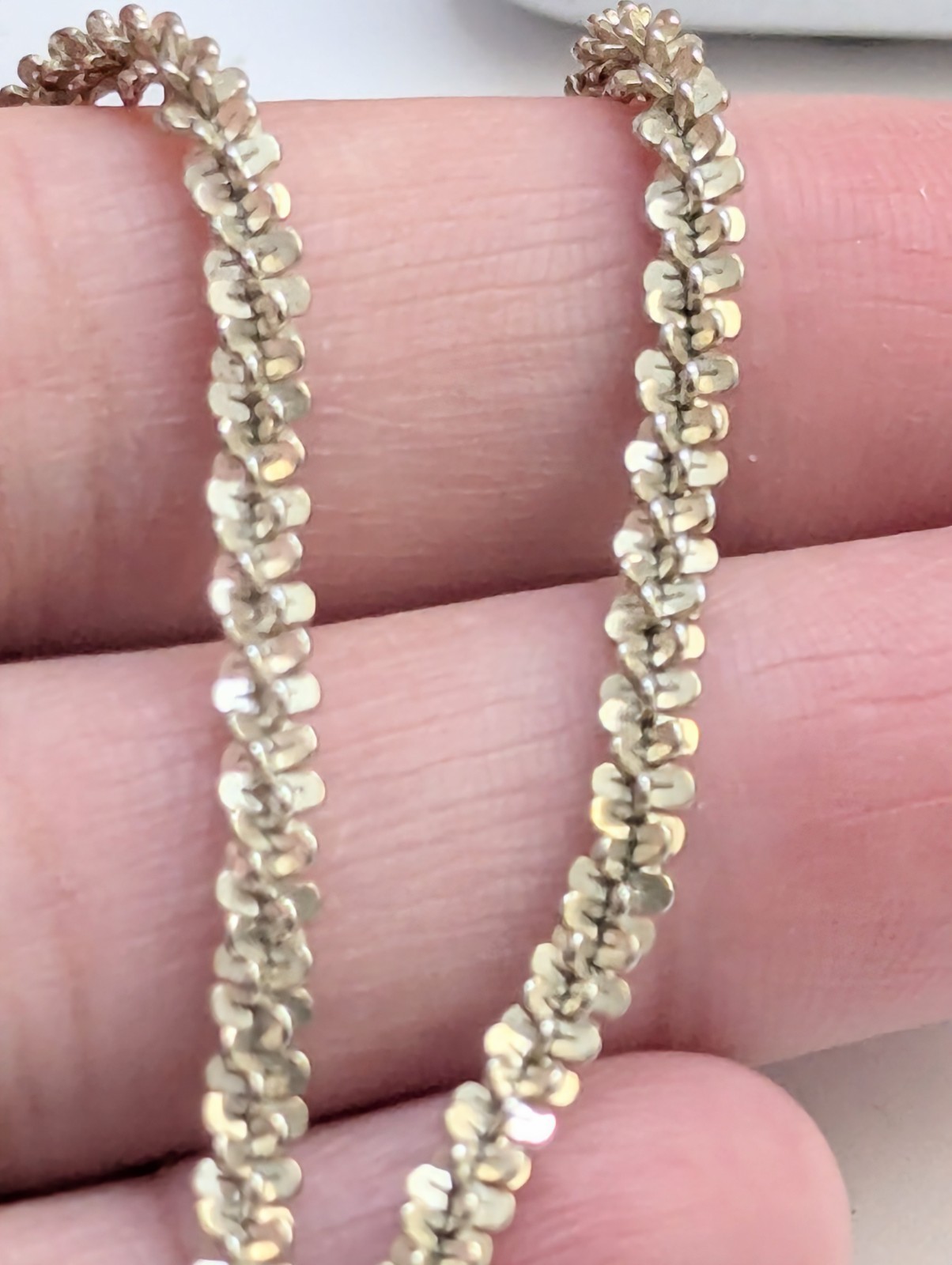 Sterling Silver 18″ 3mm Paddle Bar Margarita Link Chain Necklace