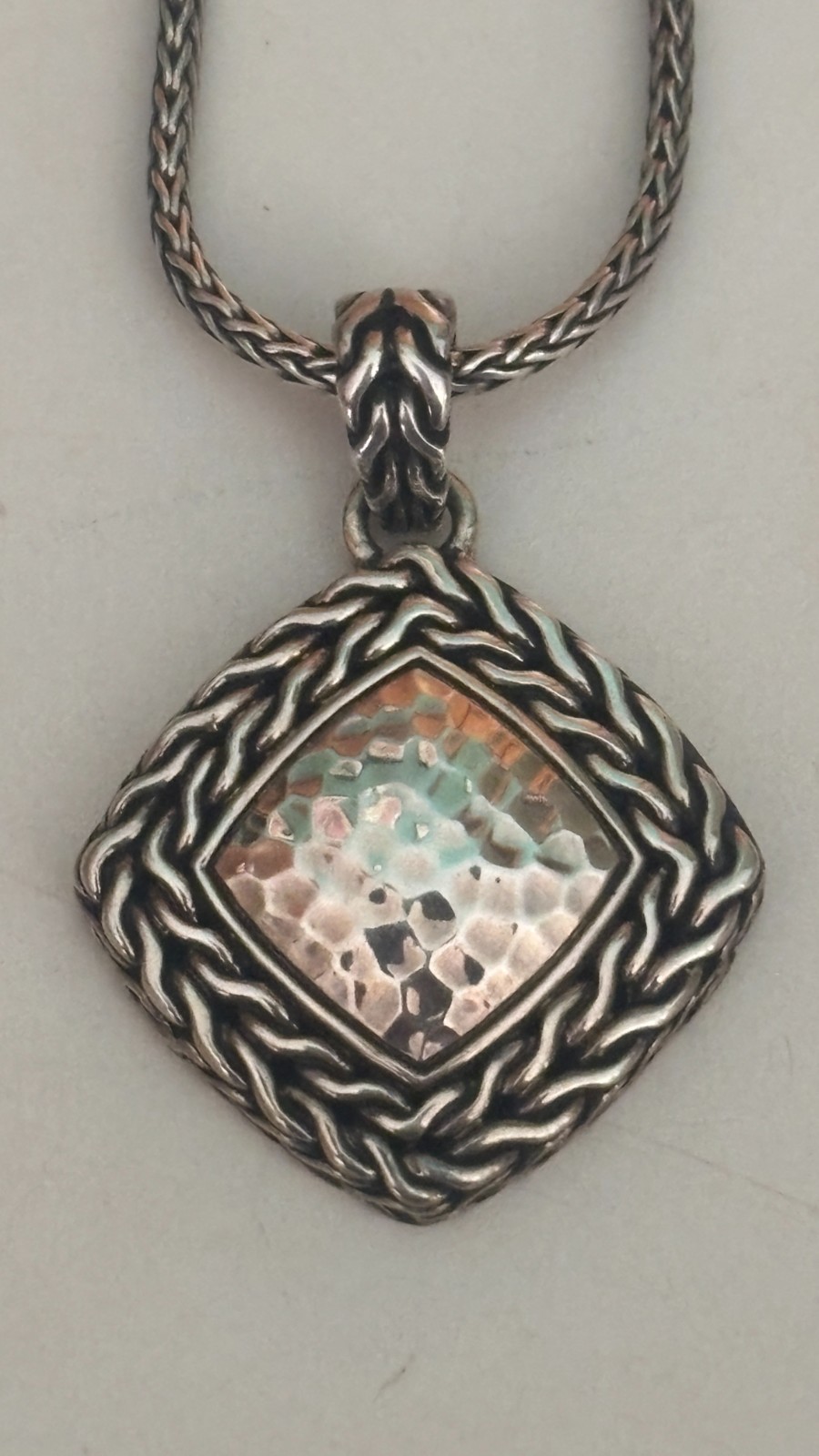 JOHN HARDY Classic Chain Palu Hammered Pendant Necklace in 925 Silver