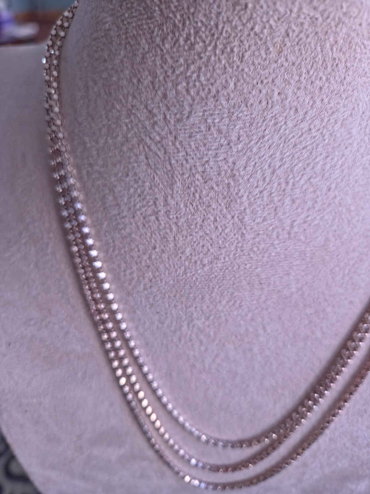 Sterling Silver Triple Strand Popcorn Chain Necklace 18″ Layered Lengths