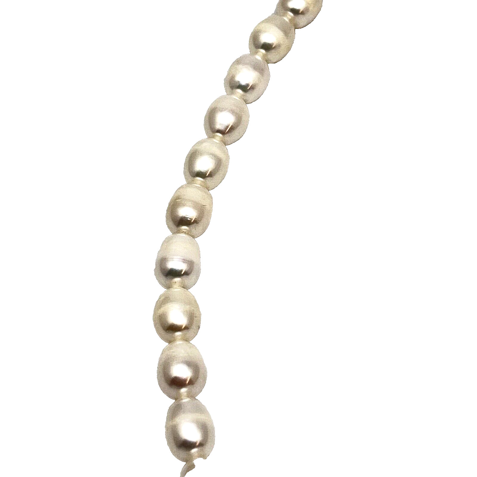 Womens Pearl Necklace Genuine Cultured Fresh Water Barrel Sterling Clasp 21in