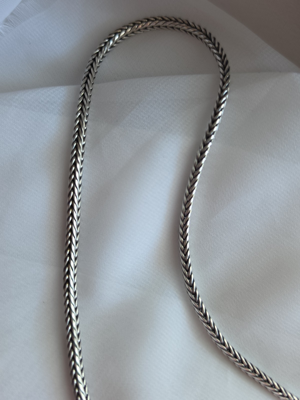 BA Suarti Sterling Silver 4mm Foxtail Spiga Wheat Toggle Necklace 20″ ~ 30g