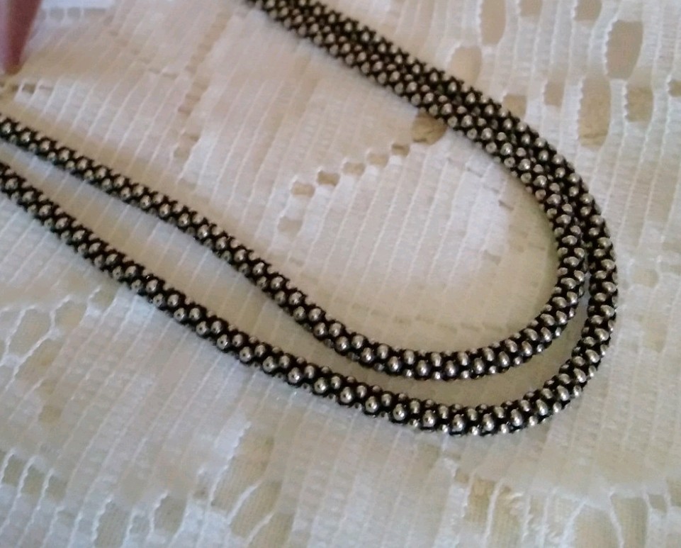 925 Sterling Silver Popcorn Textured 22.5″ Chain Necklace