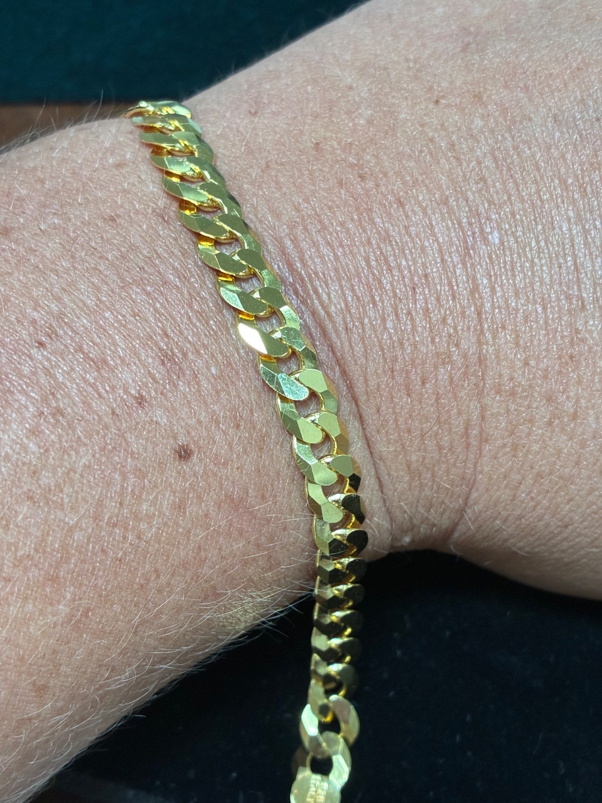 14k gold over solid sterling silver 8in curb approximately 8mm