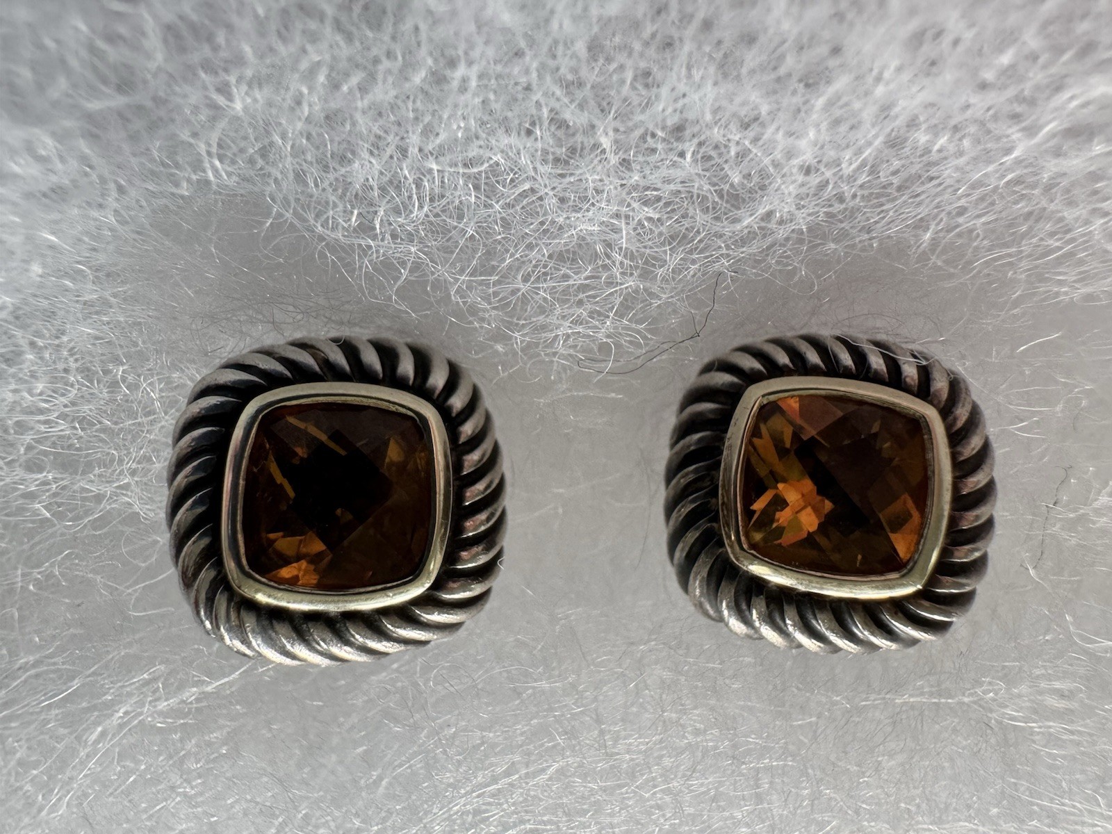 David Yurman Citrine Albion Enhancer Pendant And Earrings Sterling Silver