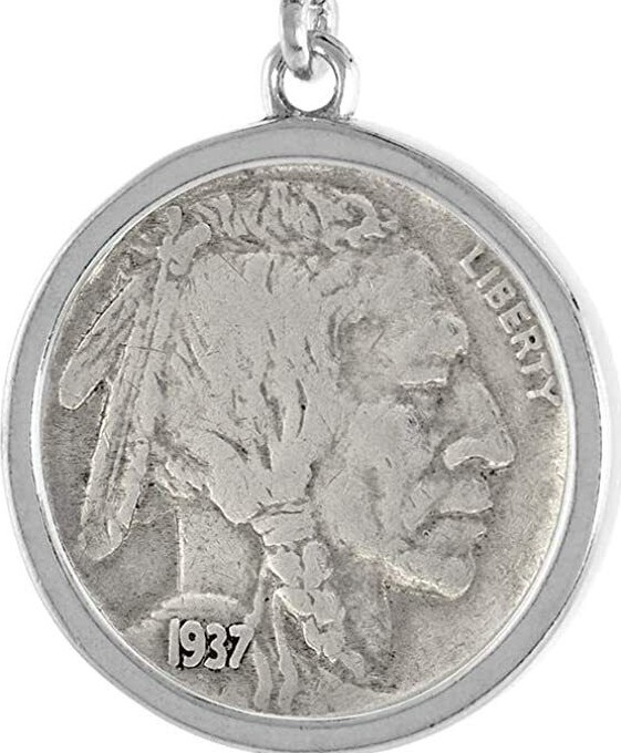 Sterling Silver Nickel Bezel 22 mm Coins Prong Back Square Edge 5 Cent No Coin