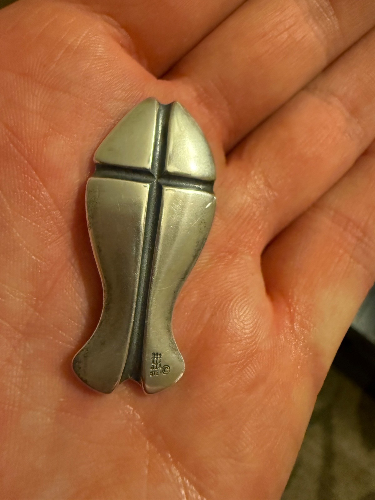 James Avery Silver 925 Retired Fish Ichthus Charm Token Pocket Piece