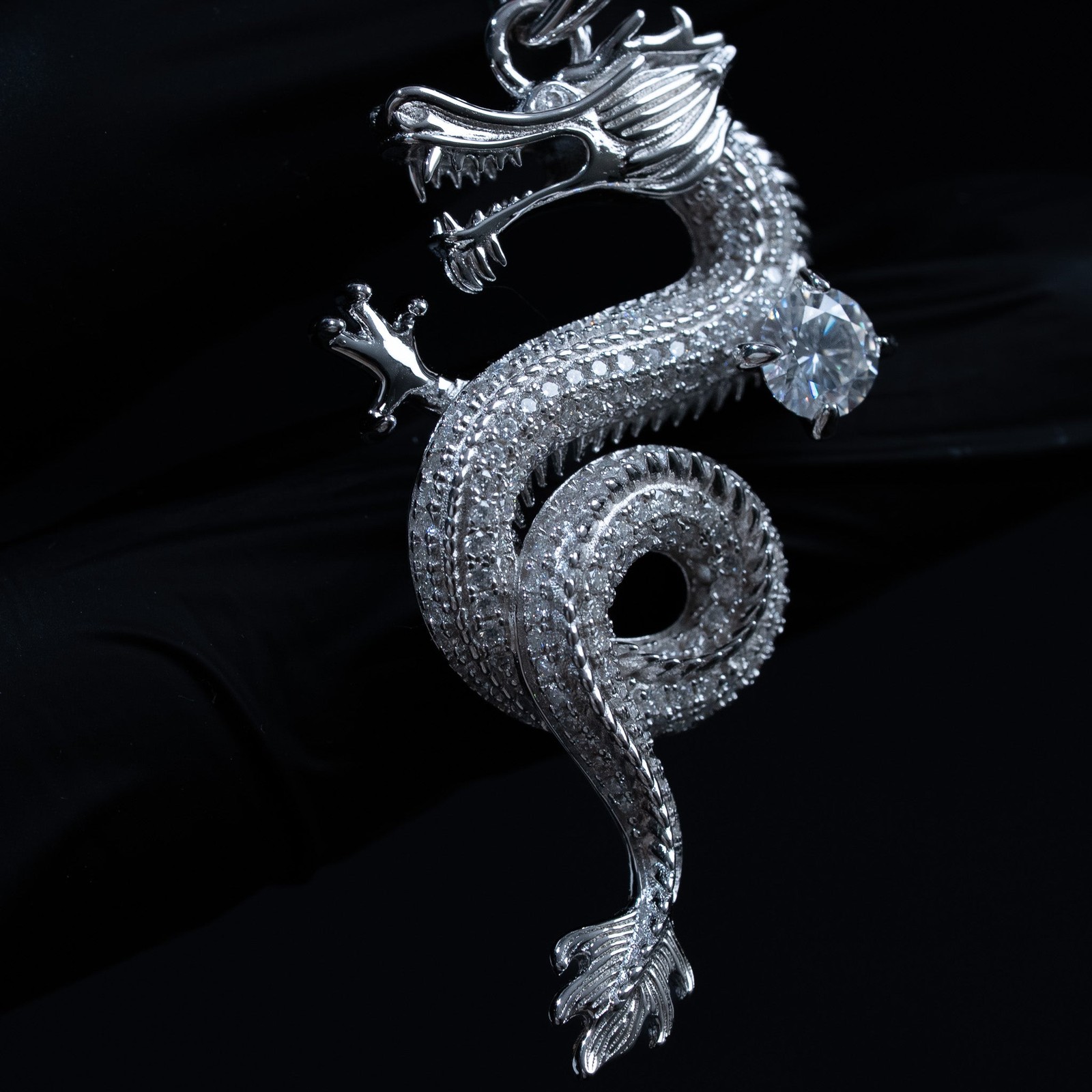 MOISSANITE Dragon Pendant Iced Solid Real 925 Sterling Silver Hip Hop Jewelry