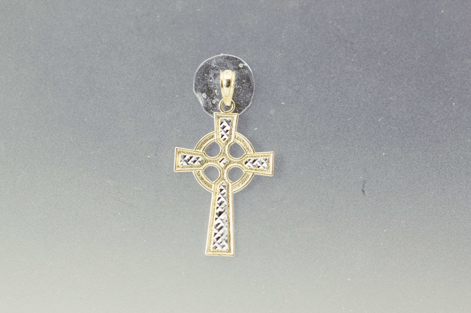 10k Yellow & White Gold Celtic Cross Charm/Pendant 1 Gram (PEN)9934