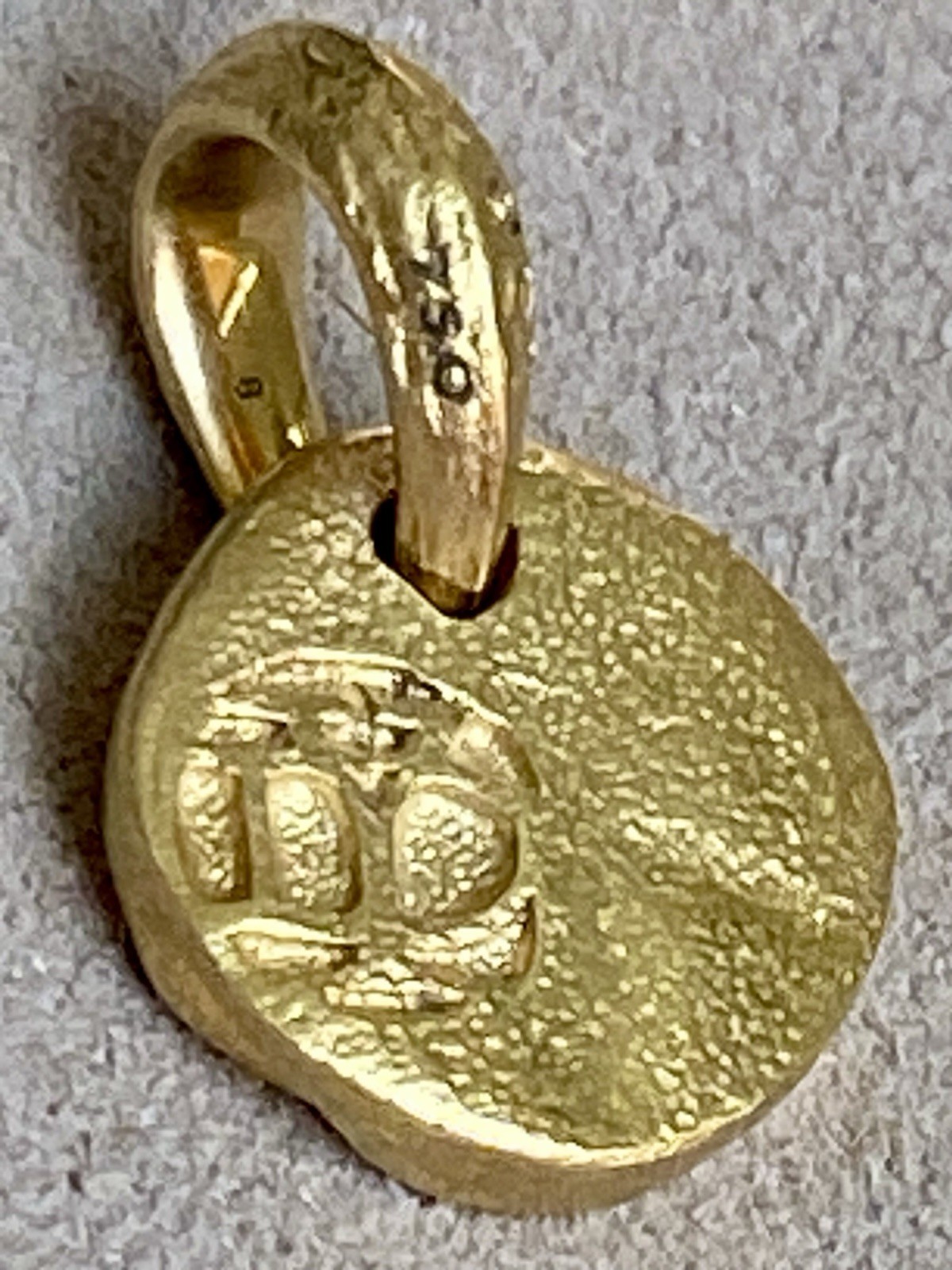 David Yurman 18K Yellow Cognac Gold Diamond Shipwreck Pendant Pouch