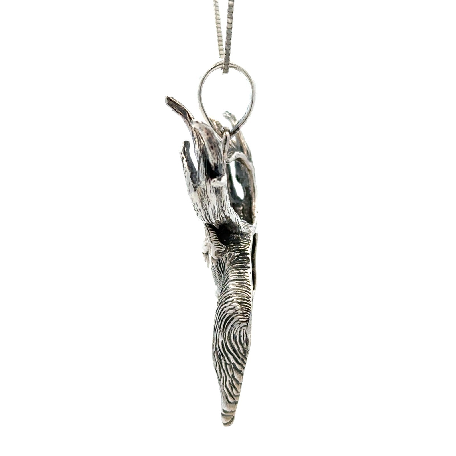 Sterling Silver Elk Head Pendant (1 1/2 x 2 1/4 Inch)
