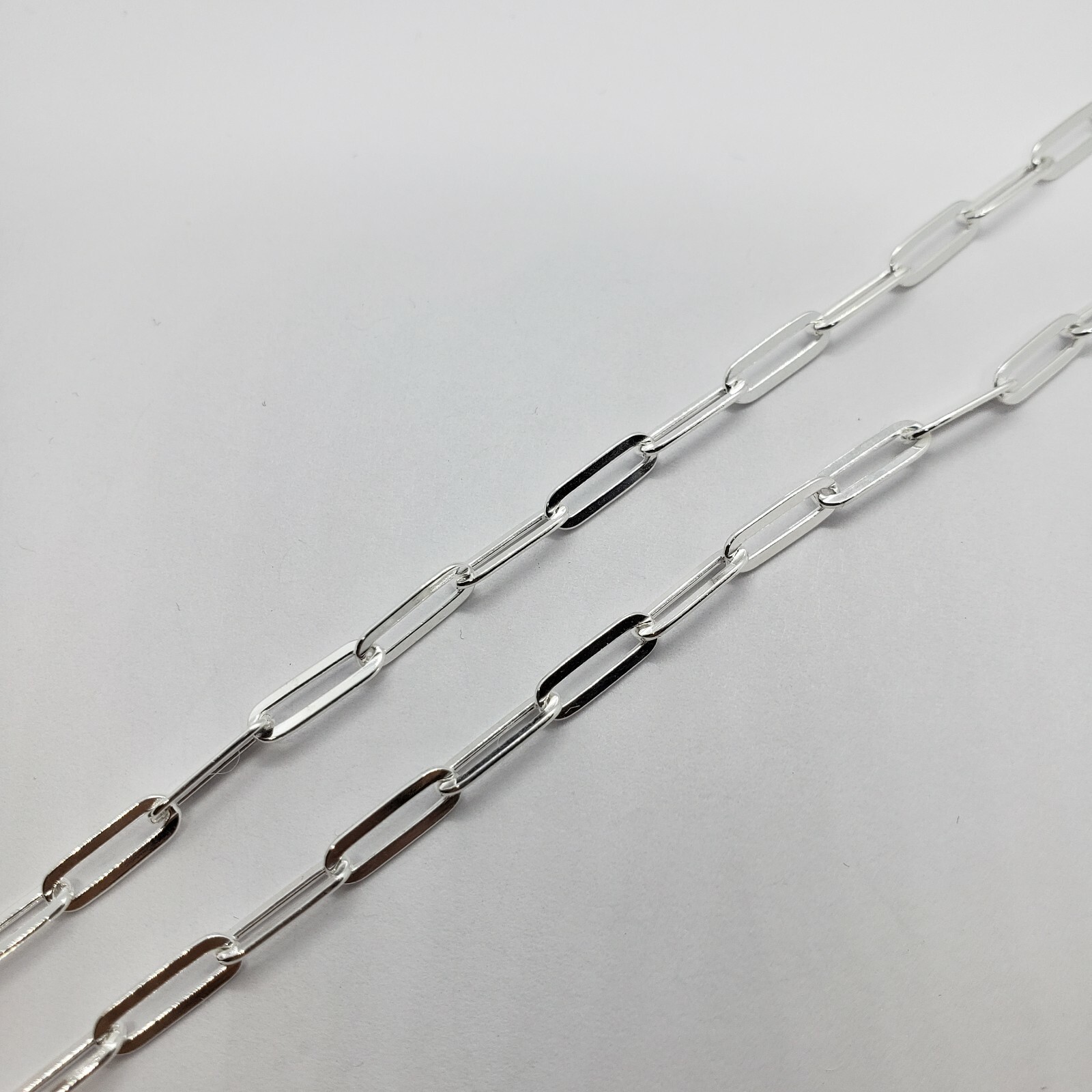 925 Sterling Silver High Quality Paperclip Chain Necklace Bracelet 3mm 7″~30″