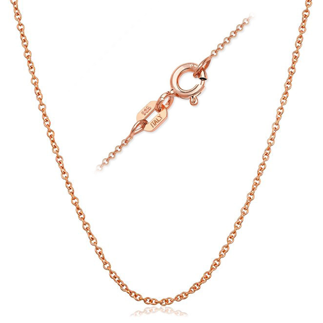 Rose Gold Filled over Solid Silver ROLO Chain Necklace-Rolo Cable-Pendant Chain