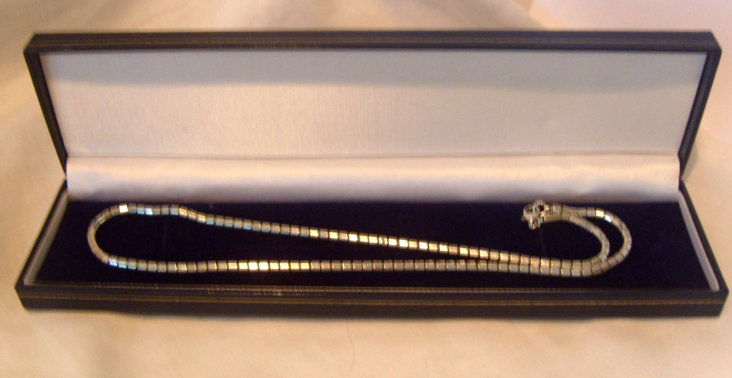 Necklace Silver 925 Fancy Link German Friedrich Binder 2002 Vintage 17 3/4″ L