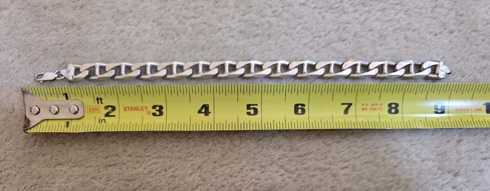 Silver 925 Heavy Link Bracelet 9″ Italy (40.57g) Fashion Jewelry
