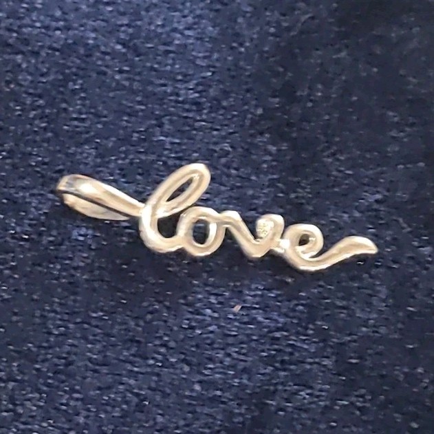 Silver Tone Script Love Alphabet Letter Pendant Necklace Metal No Stone Theme