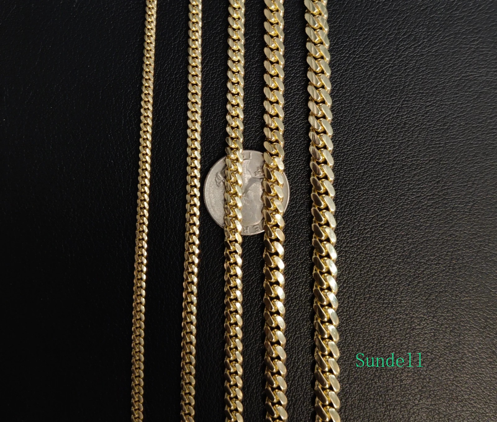 10k SOLID Yellow Gold 2mm – 7mm Miami Cuban Chain Bracelet Real