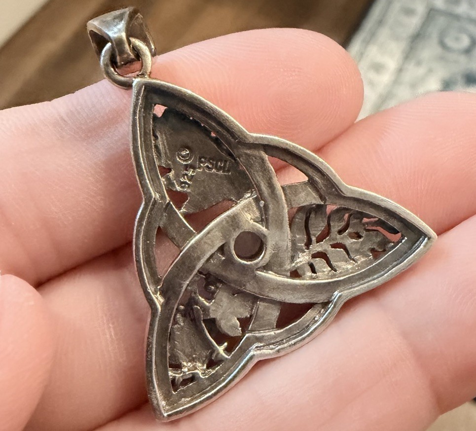 Peter Stone .925 Sterling Silver Oak, Ash & Thorne Celtic Moonstone Pendant