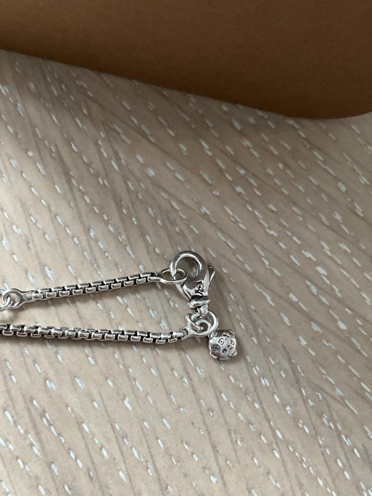 David Yurman Sterling Silver Crossover Bar Pendant Necklace with Diamonds 18″