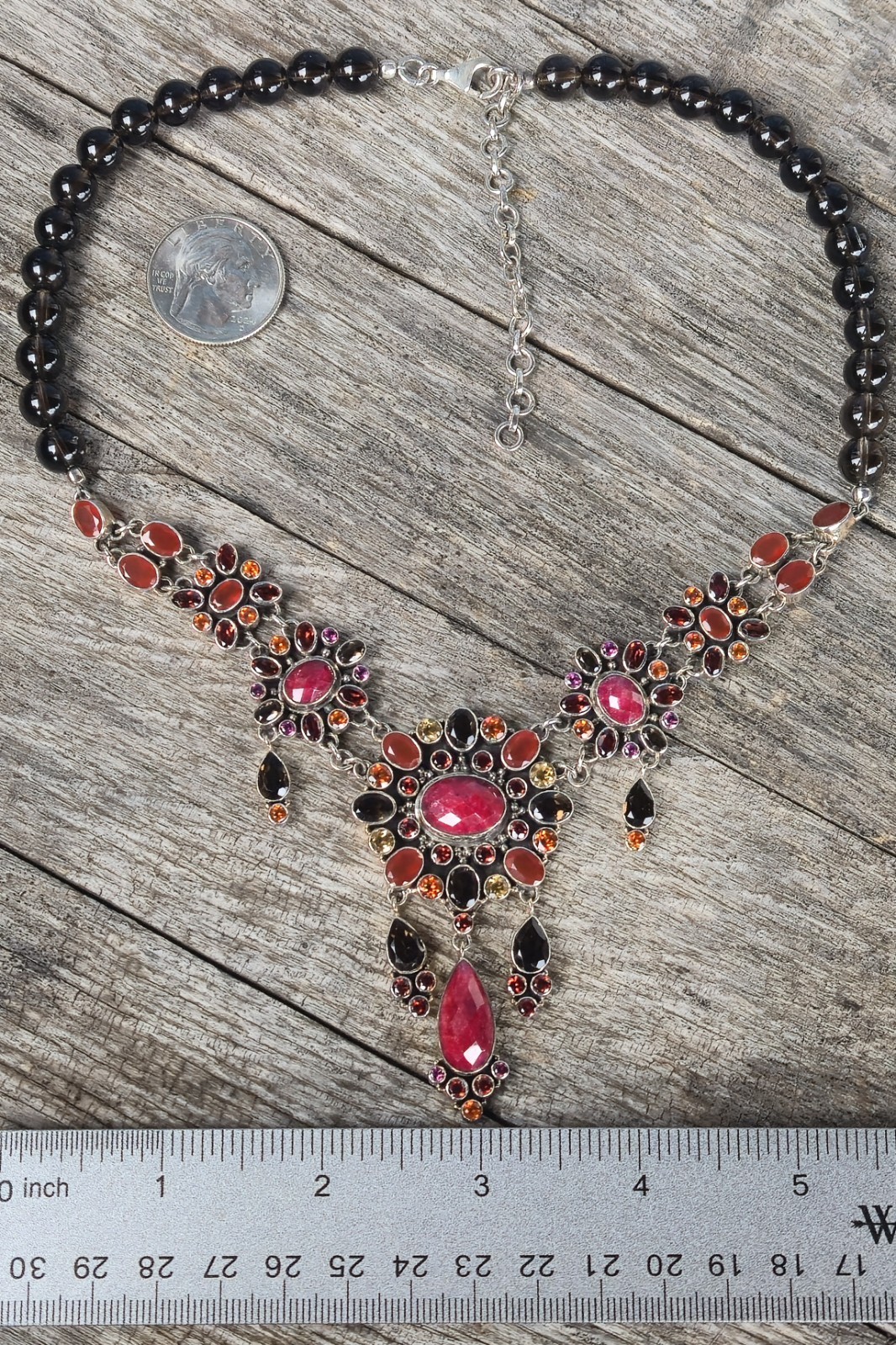 NICKY BUTLER RAJ LIMITED EDITION Designer 925 Sterling Silver Ruby Necklace NB