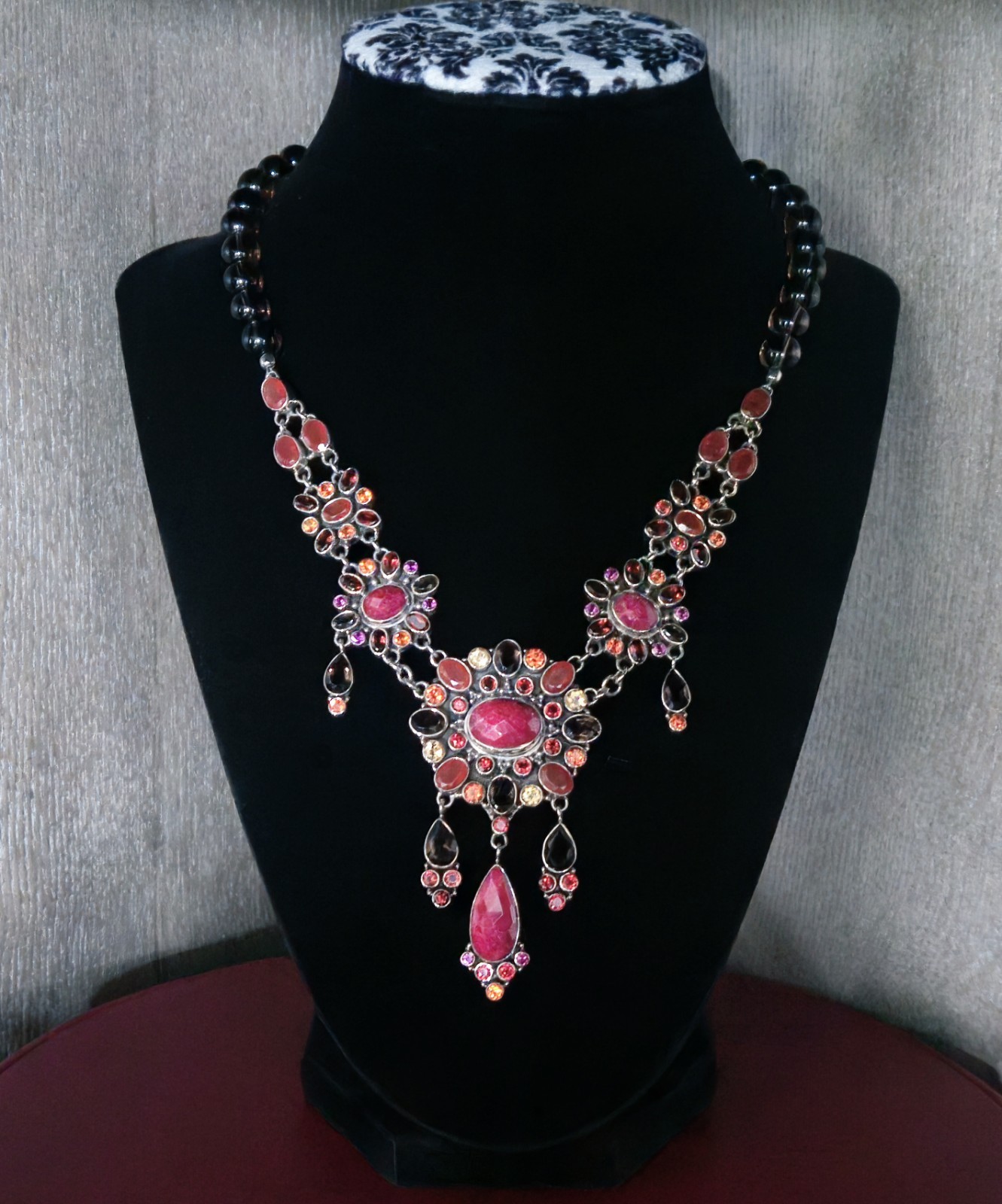 NICKY BUTLER RAJ LIMITED EDITION Designer 925 Sterling Silver Ruby Necklace NB