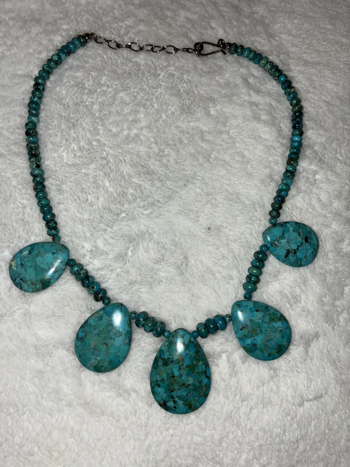 Jay King Mine Finds Sterling Silver Turquoise Beaded Statement Necklace 925