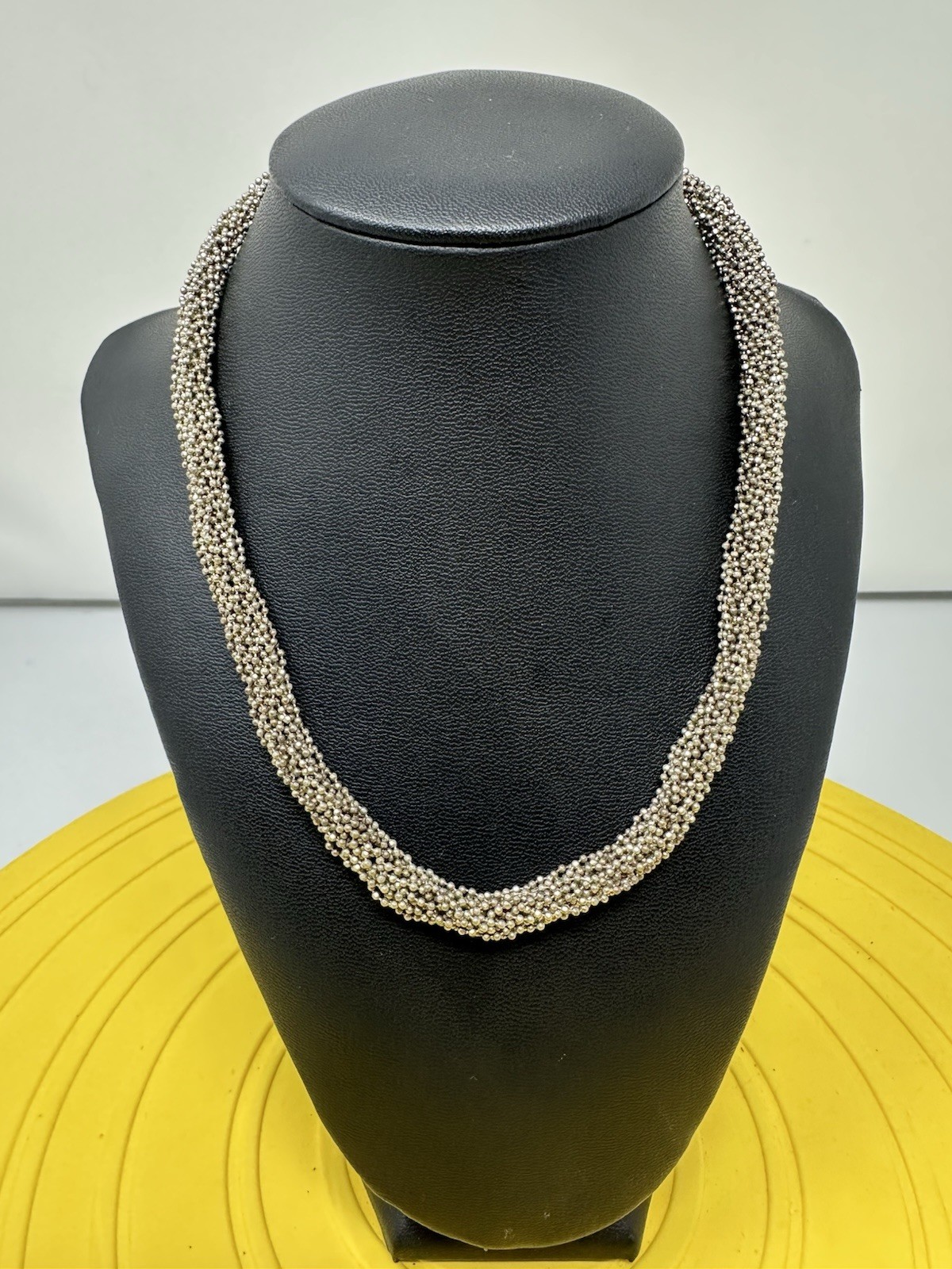 Sterling Silver Beautiful 16 Stranded Braided Choker Necklace 51g 17 Inch Modern