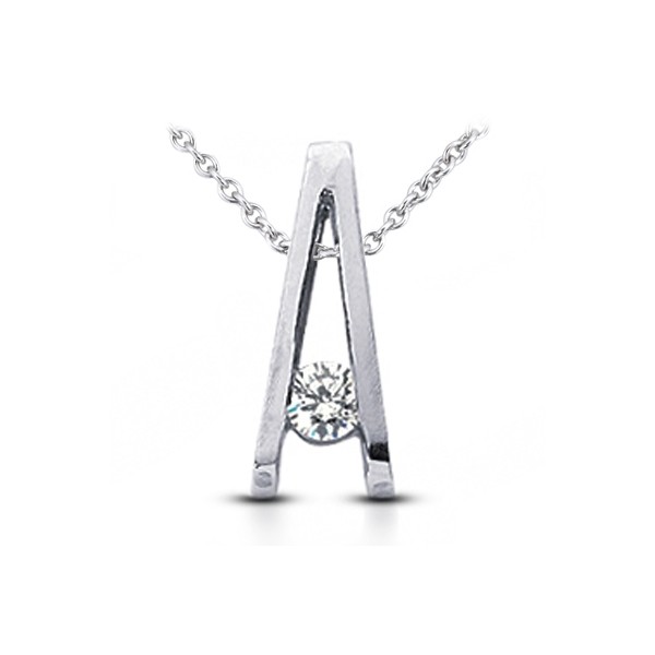 0.74 Carat D VS2 Round Cut Natural Certified Diamond Platinum Solitaire Pendant