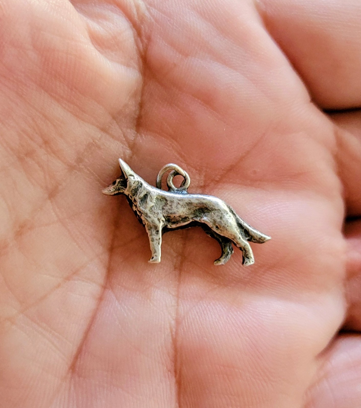925 Sterling Silver German Shepherd Dog Alsatian Breed Pet Charm Pendant