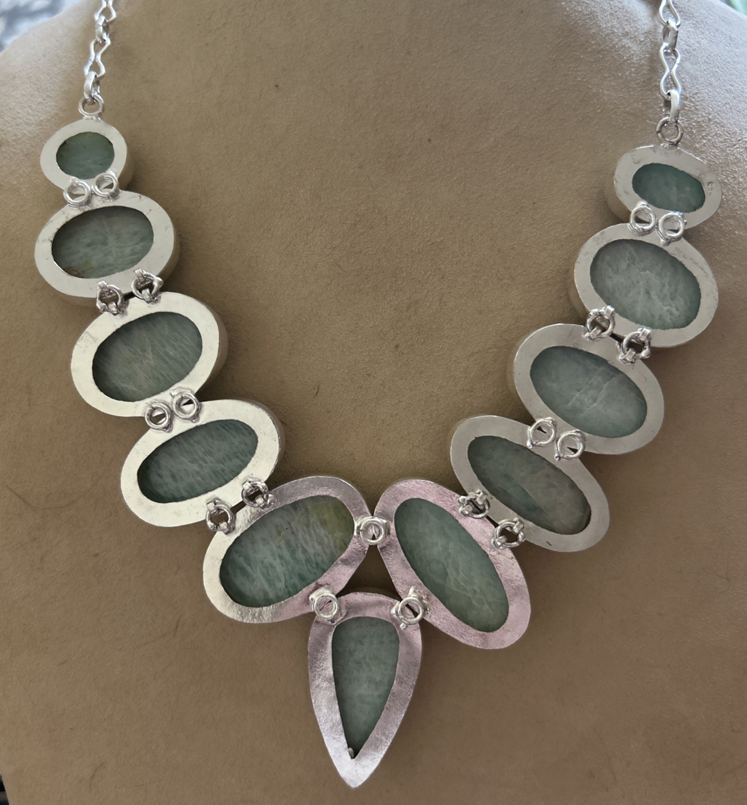Sterling silver Amazonite 18 inch gemstone necklace