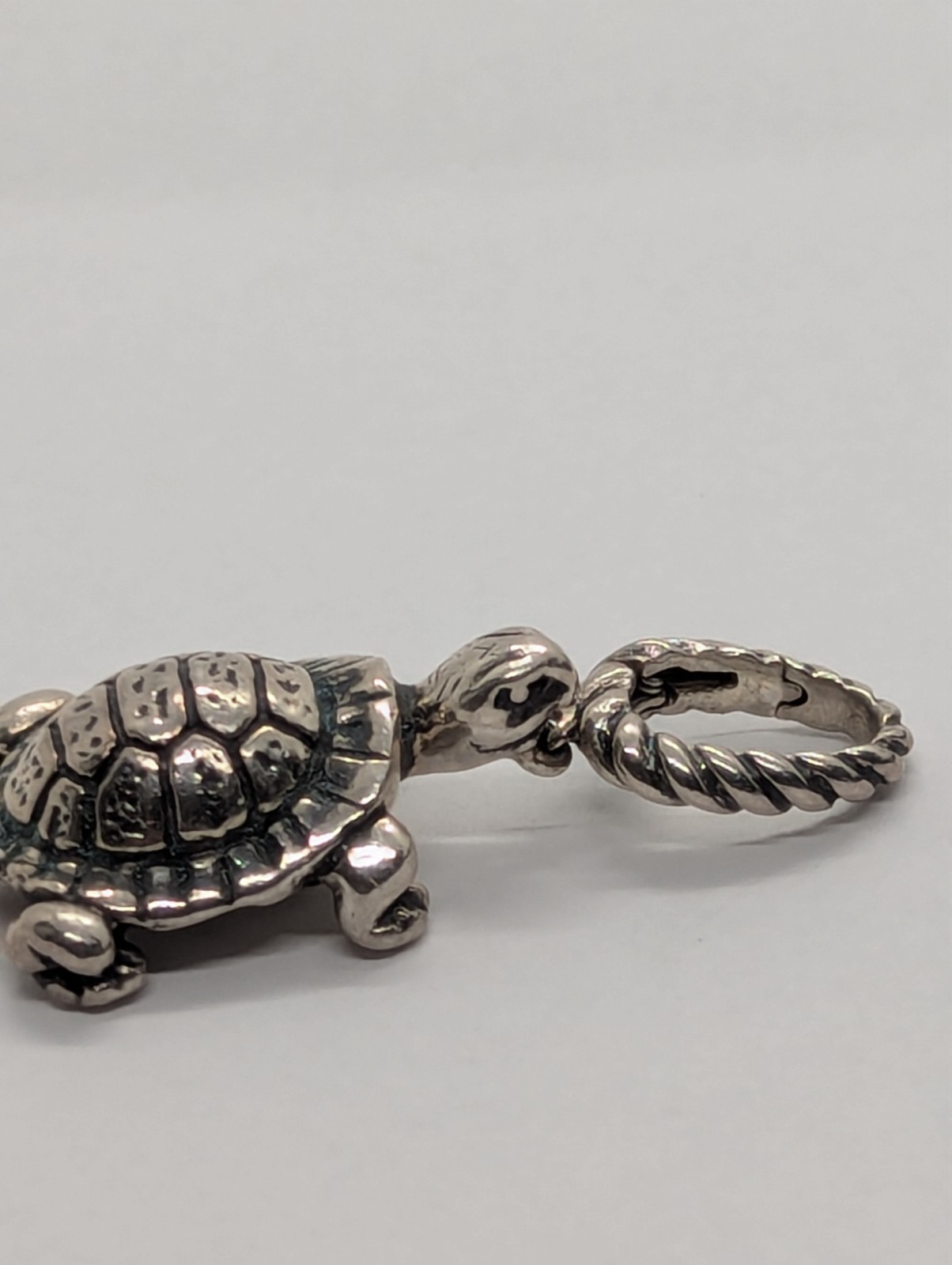 David Yurman Sterling Cable Turtle Enhancer Pendant Charm Retired