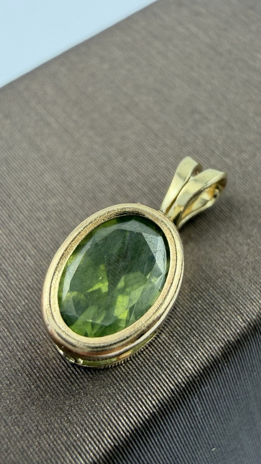 Peridot 9ct Gold Pendant Charm , Vintage And Hallmarked